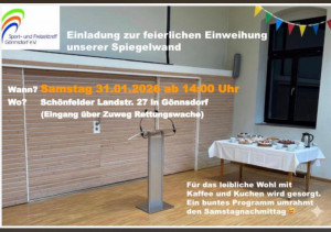 Flyer - Einladung zur Einweihung der Spiegelwand